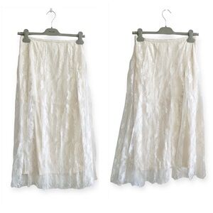 Divine Heritage Split Lace Midi Skirt, White, Size Small, Never worn